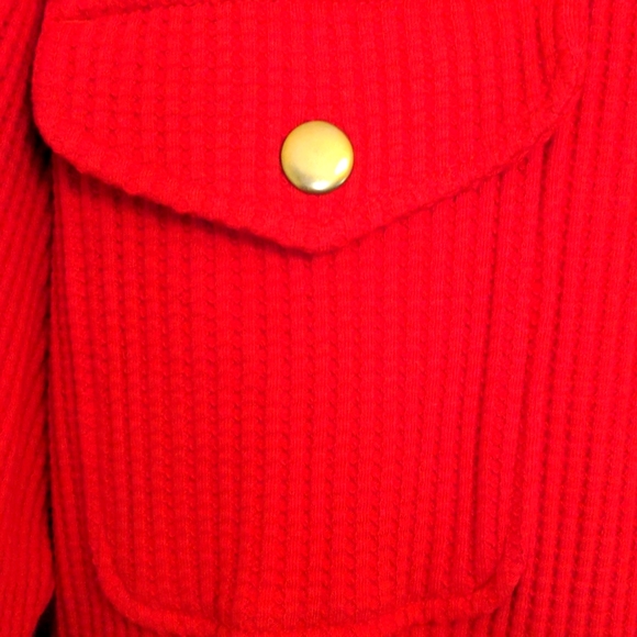 NWT Brushed Back Waffle Weave Shirt Jacket - Holiday Red - Picture 7 of 11